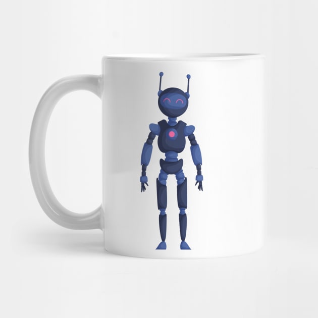 Cute girl robot dark blue by Javvani